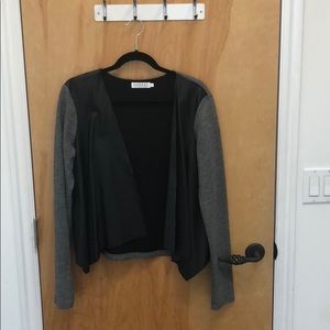 Grey and leather Velvet jacket